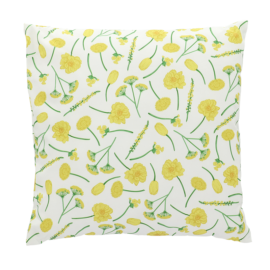Coussin extérieur fleurs jaune