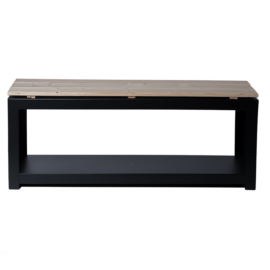 Bank mit Holzlager rechteckig