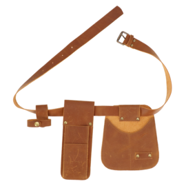 Rindsleder Gartengürtel mit Taschen