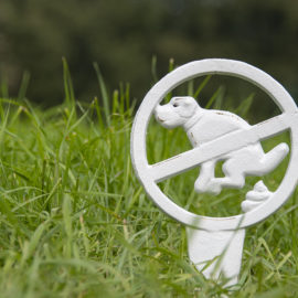 Dog sign no pooing white