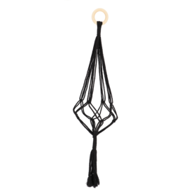 Macramé plant hanger black M