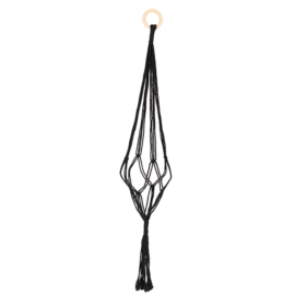 Macramé plant hanger black L