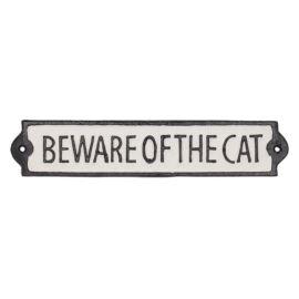 Türschild "beware of the cat"