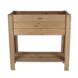 Bruin houten kweektafel met L voet S