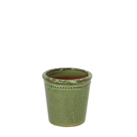 Flower pot glazed green 9cm