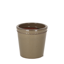 Bloempot geglazuurd grijs 15cm