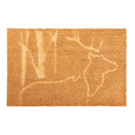 Doormat coir relief deer