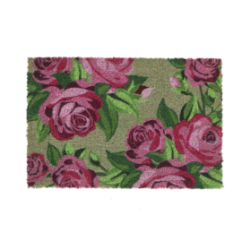 Doormat coir floral green M