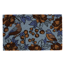 Doormat coir floral blue L