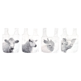 Foldable bag farm animals b/w