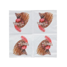 Serviette papier poule 33x33cm