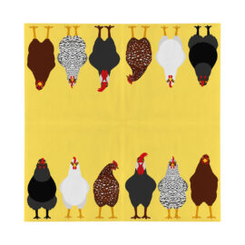 Serviettes papier poules 33x33cm