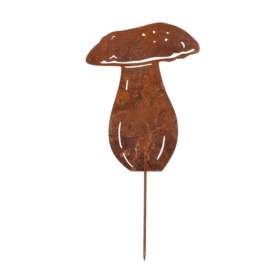 Rust garden stake Porcini Mushroom