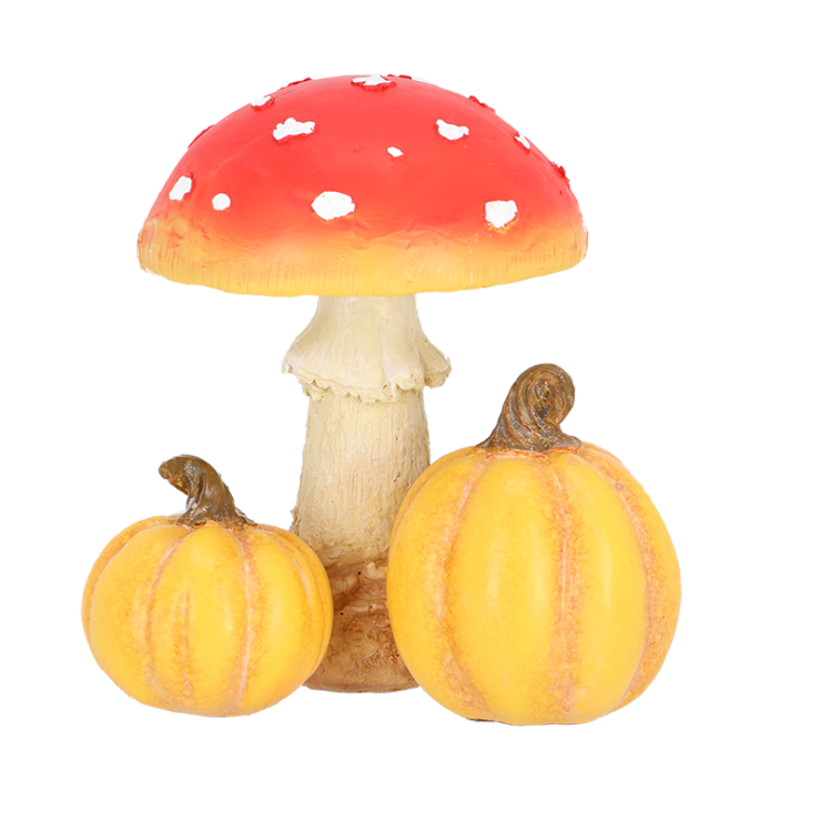Fly agaric with pumpkins