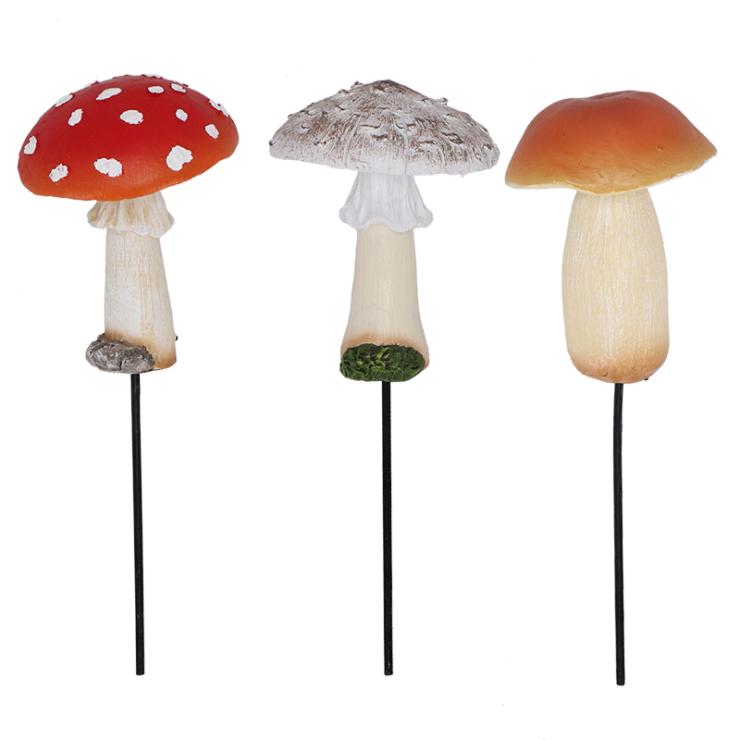 Flowerpot stake mushroom ass.