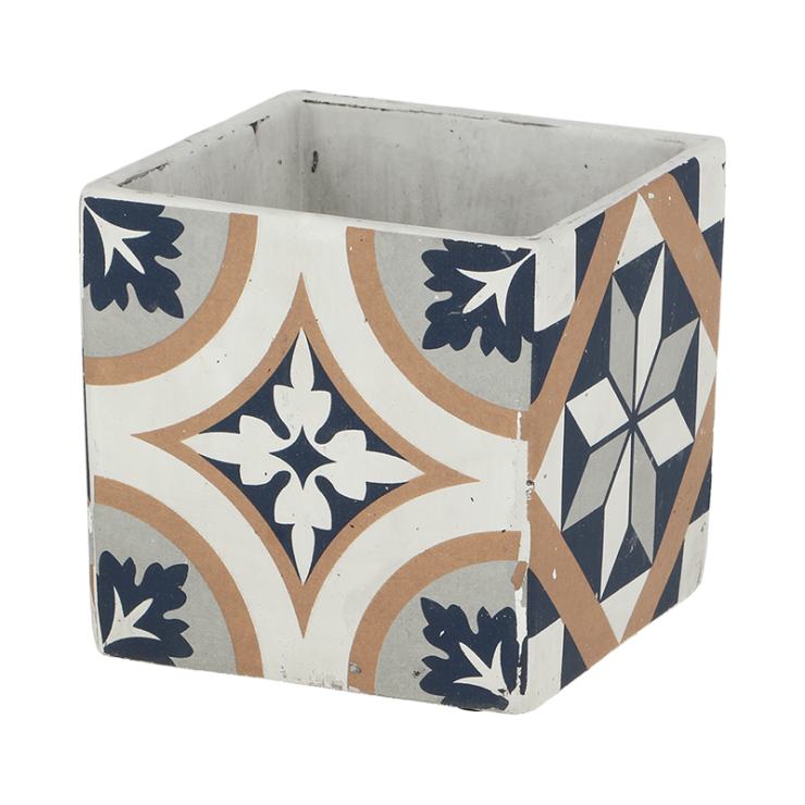 Carreaux de ciment pot à fleurs L