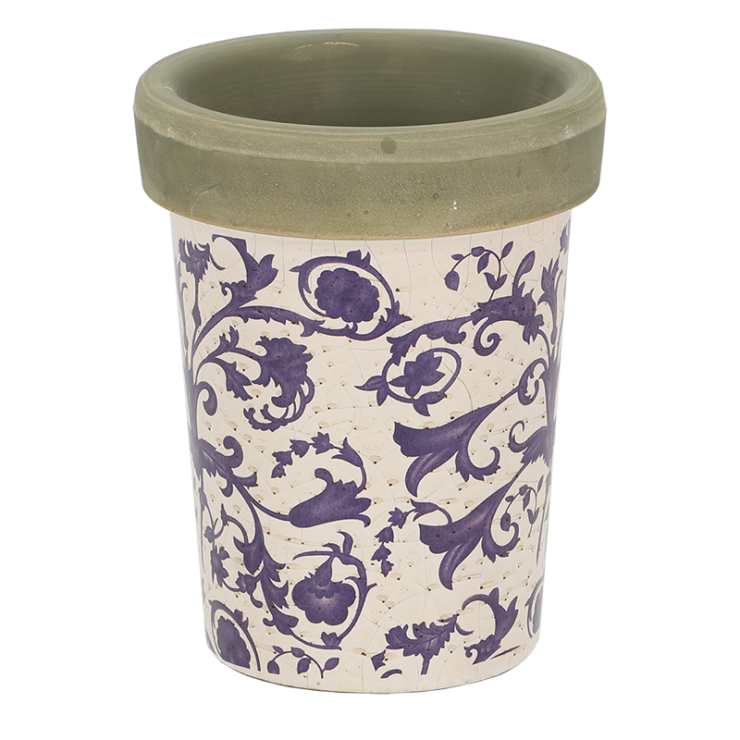 Aged ceramic long tom bloempot