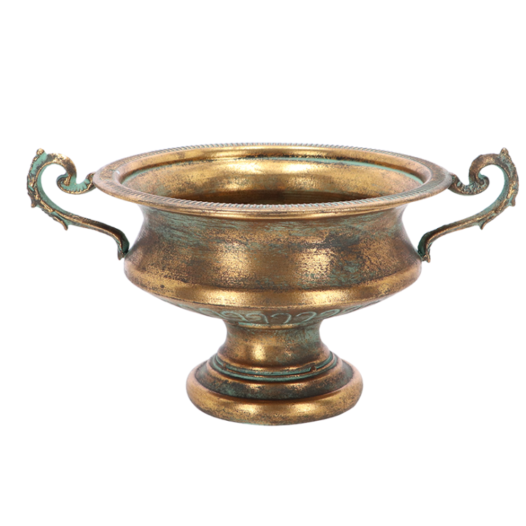Aged Metal french urn height 21cm