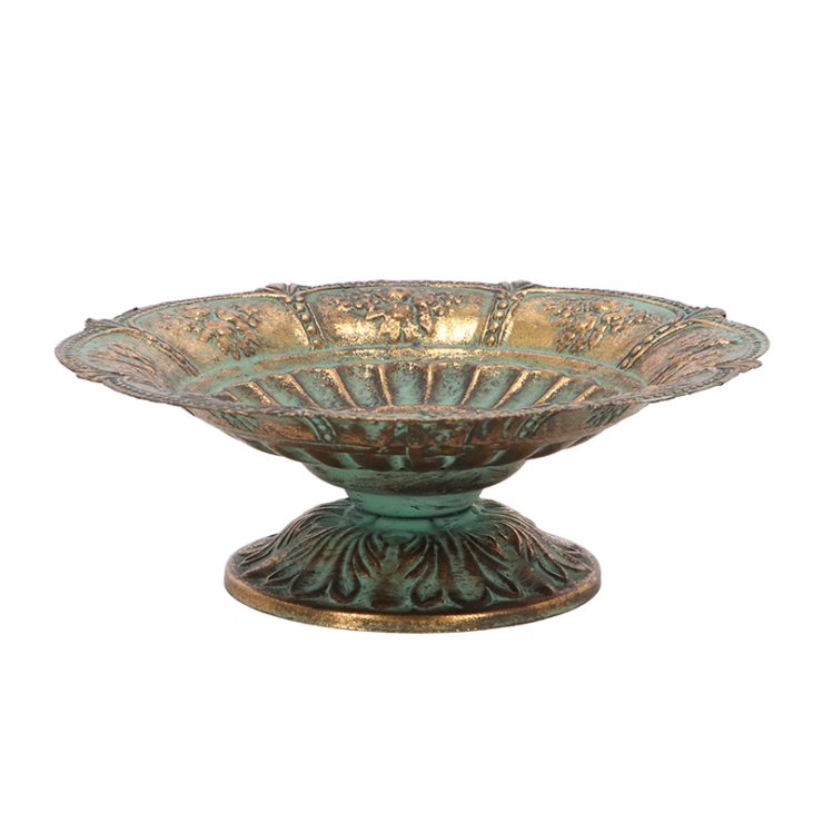 Aged Metal bird bath S