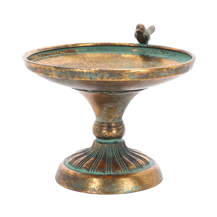 Aged Metal bain d'oiseaux L