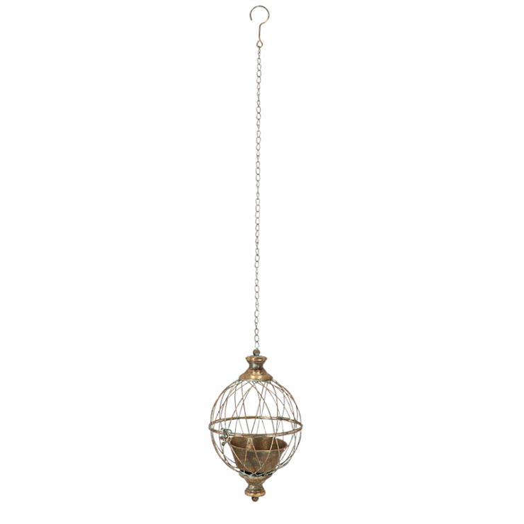 Aged metal bol plantenbak S