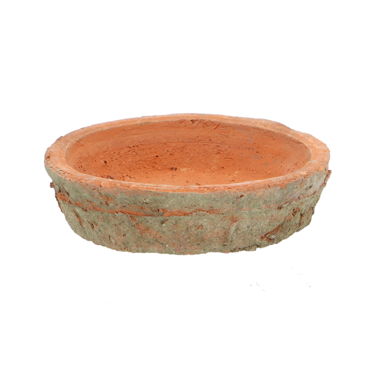 Aged Terracotta saucer round 9cm