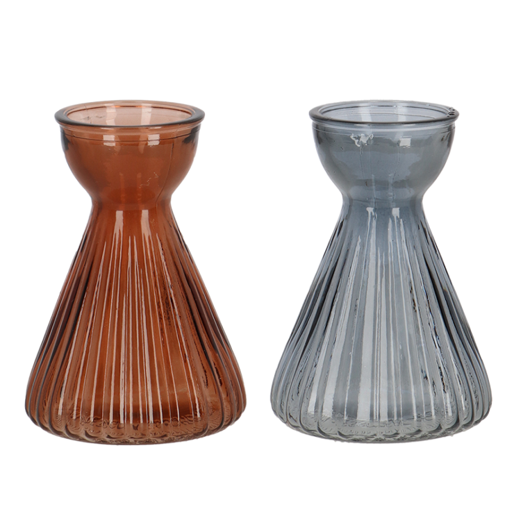 Bulb vase ribbed hyacinth