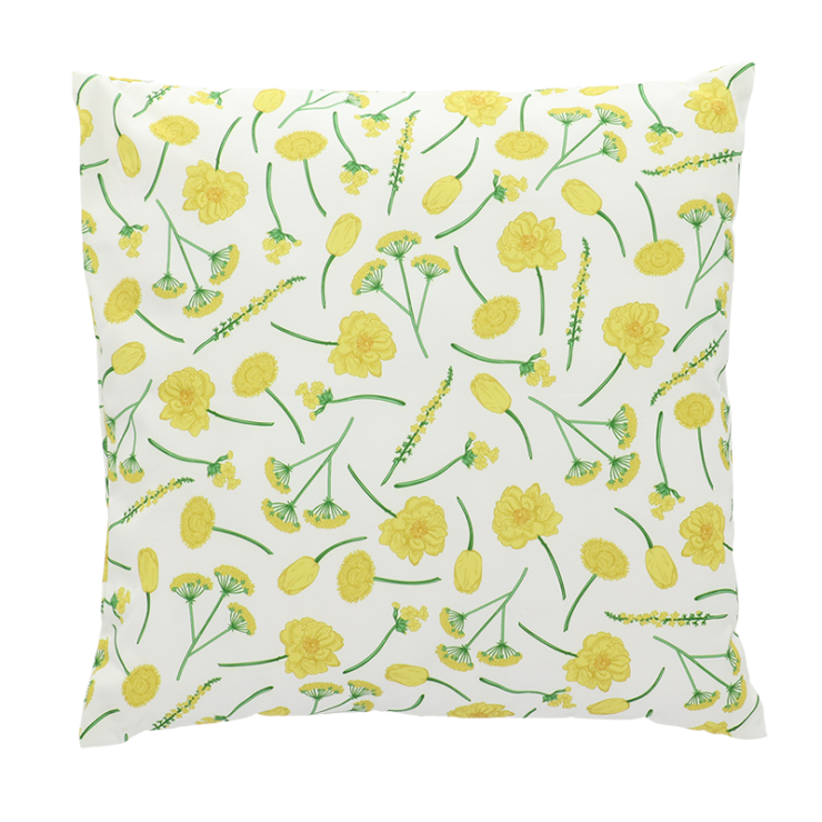 Outdoor Kissen Blumen gelb