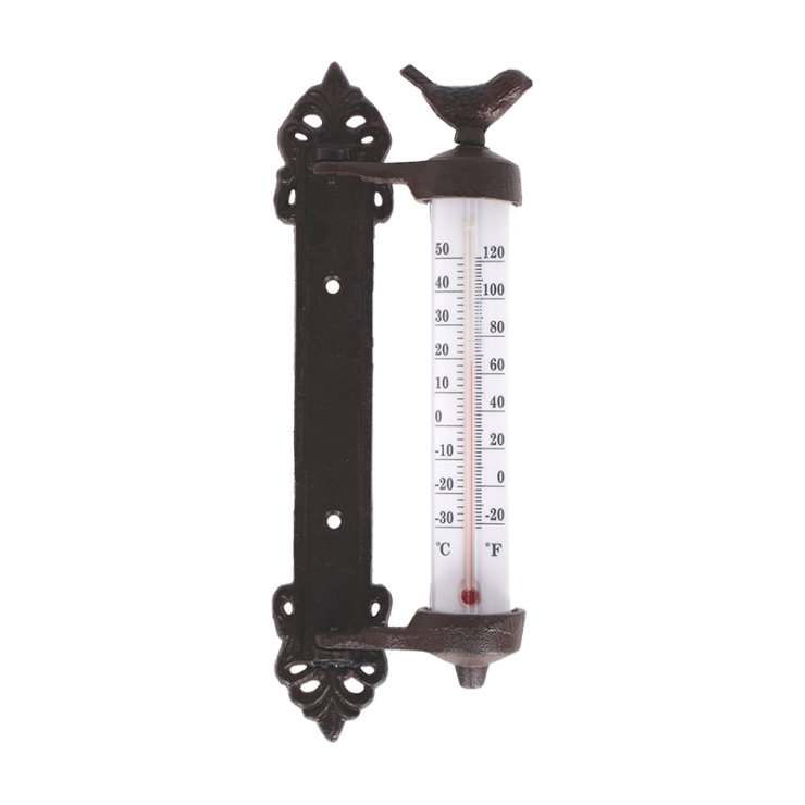 Thermomètre mural oiseau, boîte