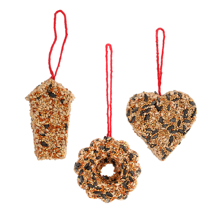 Figurines de graines compressées coeur/nichoir/couronne 10 c