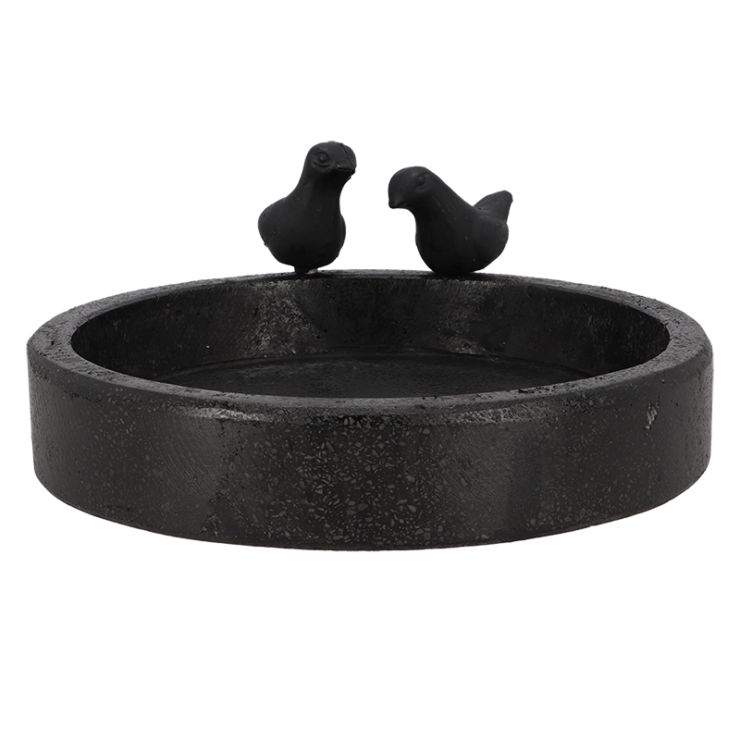Round terrazzo bird bath
