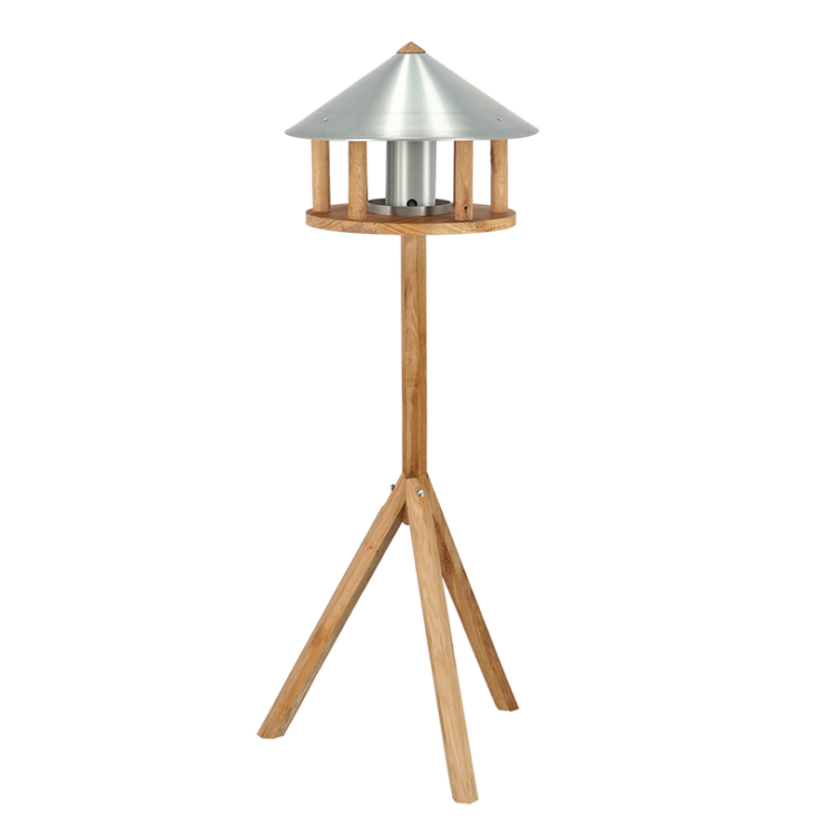 Bird table oak zinc roof + silo