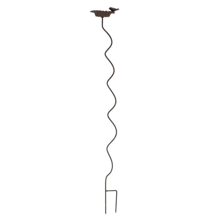 Birdbath on plant support spiral