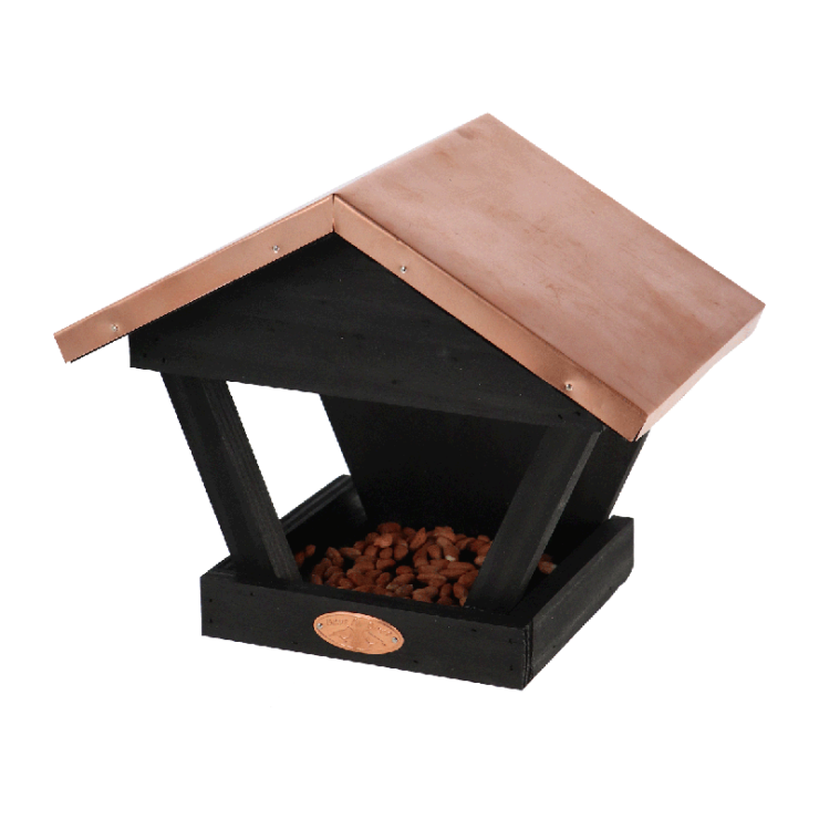Mangeoire murale noire et cuivre