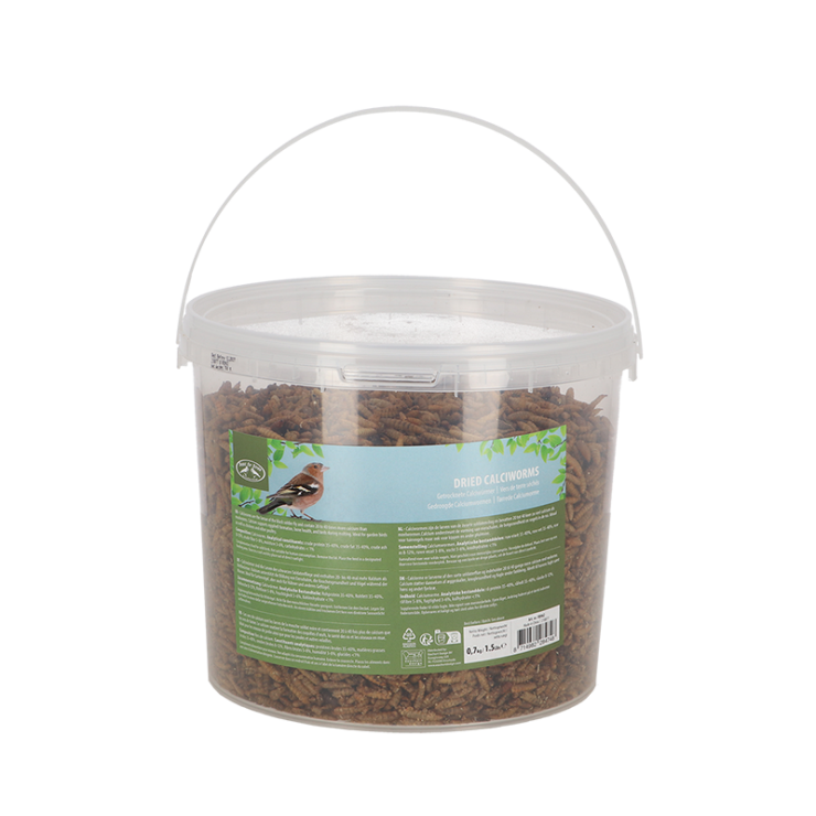 Dried calciworms 0,7kg in bucket