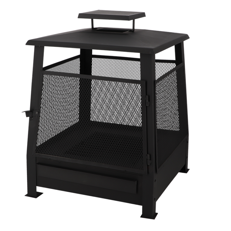 Pagode chauffe-terrasse grillagée