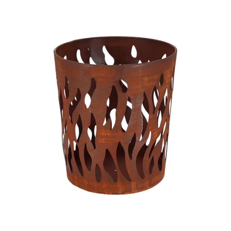 Corbeille torche suédoise rouille