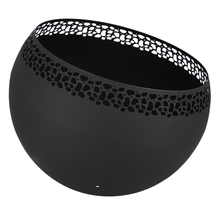 Brasero en métal ajouré décor pois