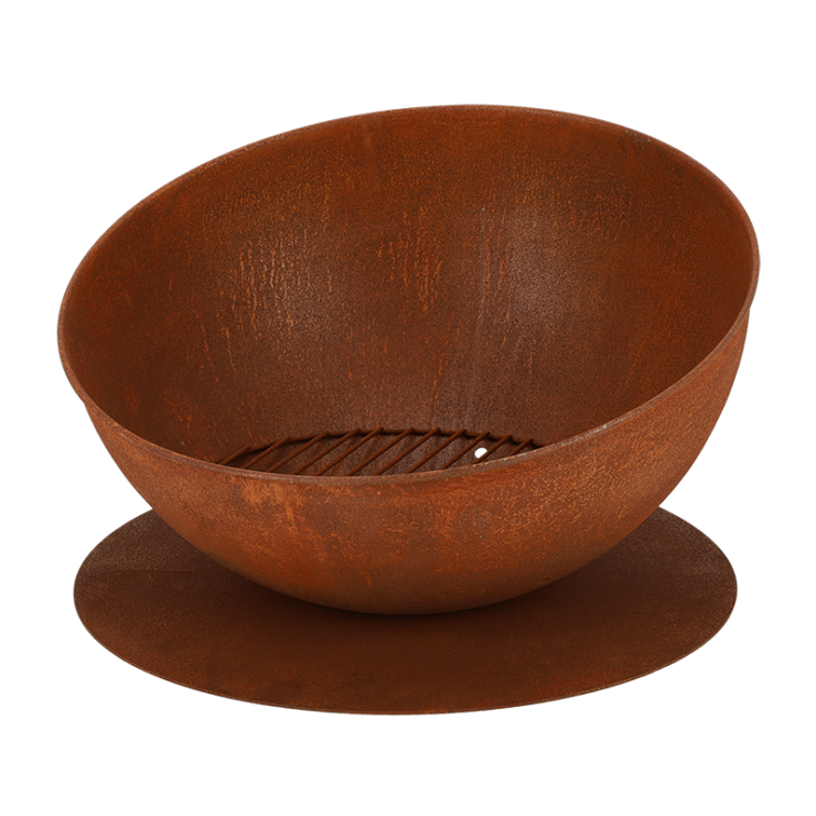 Braséro incliné sur disque, rouillé