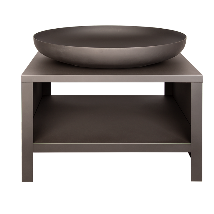 Braséro avec range bois 80 cm noir