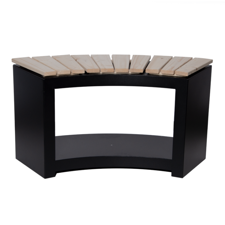 Banc avec rangement en bois incurvé