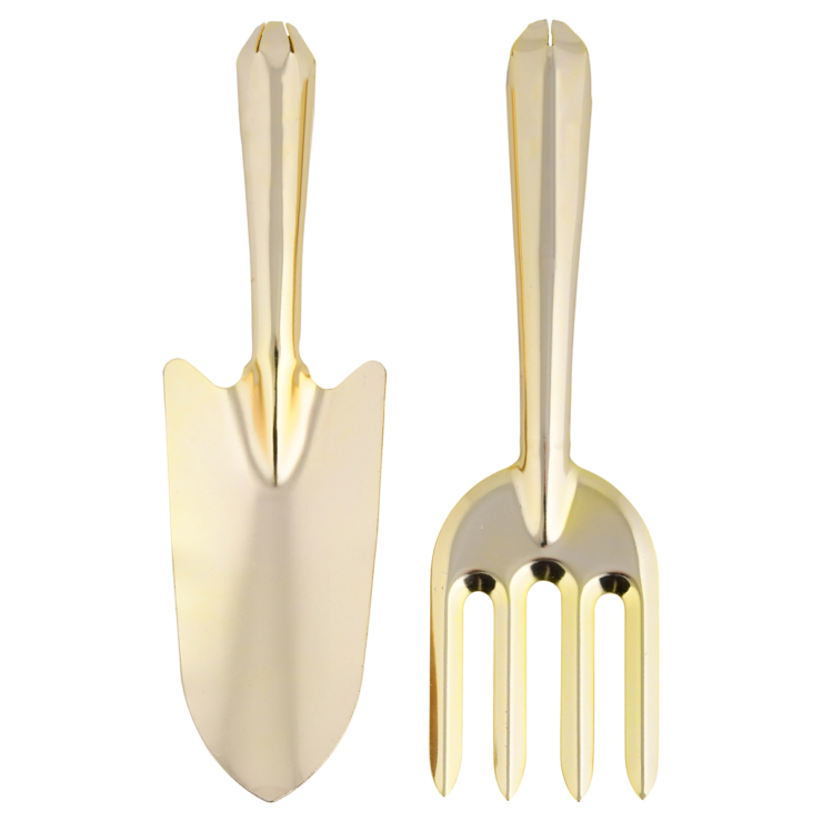Outils de jardin dorés set/2