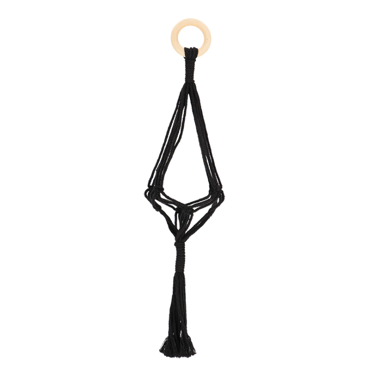 Macramé plant hanger black S