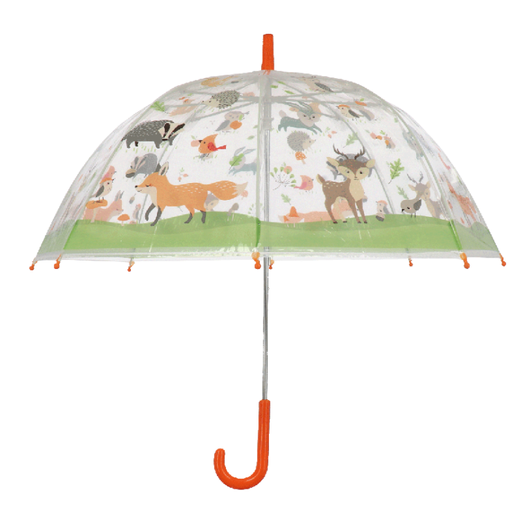 Parapluie enfant transparent animaux de la forêt
