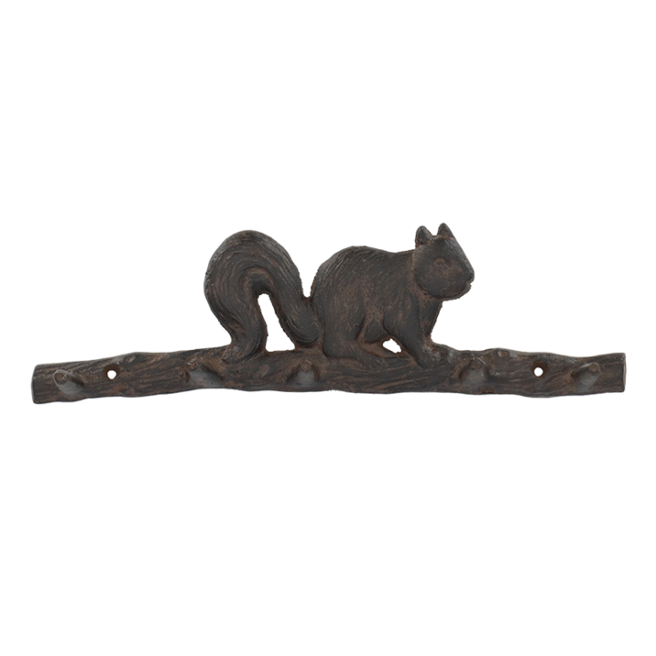 Gietijzeren haak eekhoorn op tak