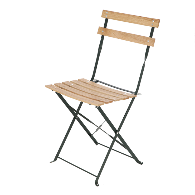 Bistro chair metal wood green