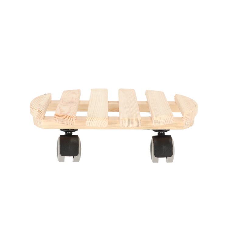 Chariot rond pour plantes d'intérieur blanc