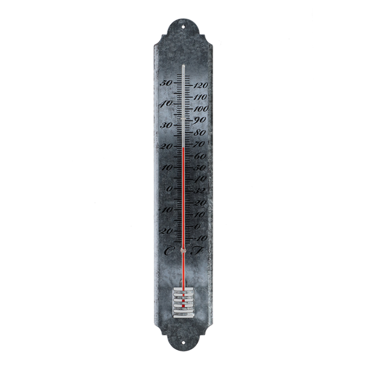 Thermomètre en zinc patiné L