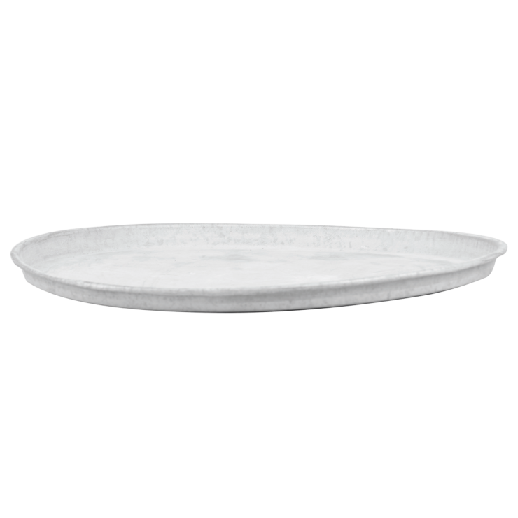 Soucoupe zinc patiné pour pot de 25 cm