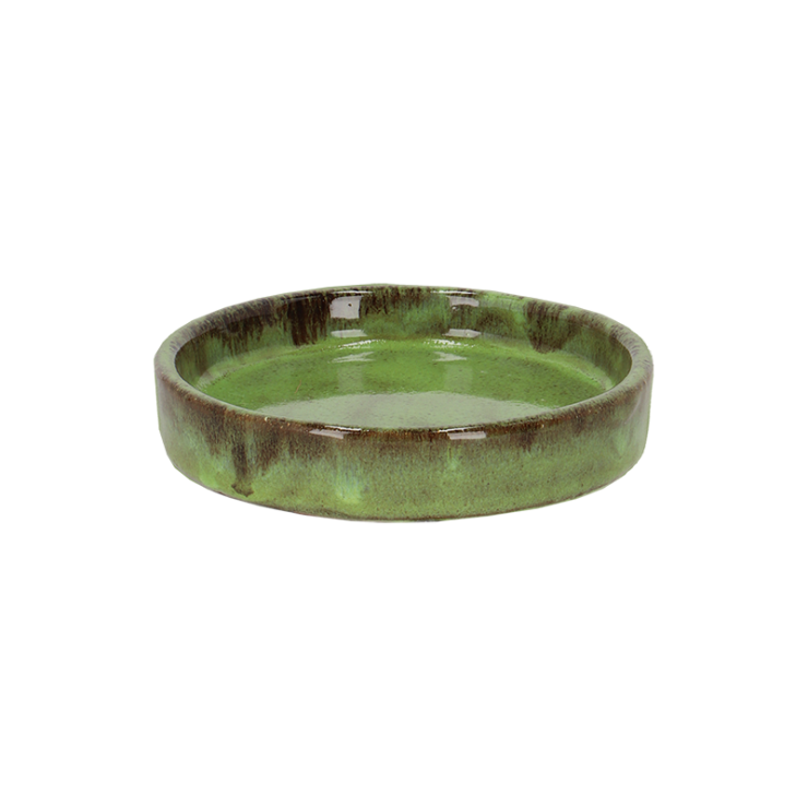 Untersetzer glasiert grün 12cm